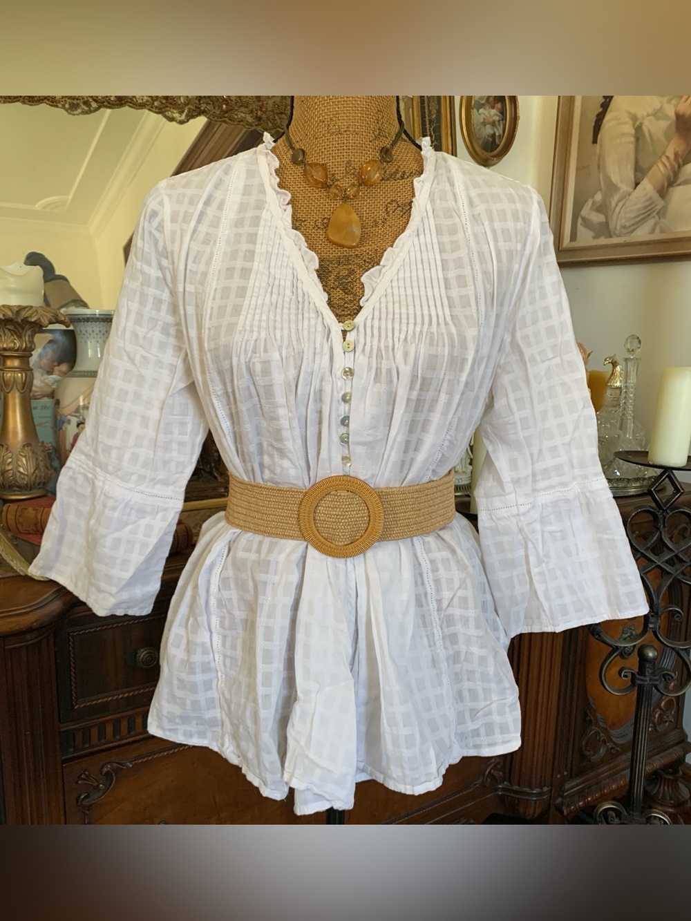 Vintage Romantic Victorian-inspo Boho Hippie Cottagecore Country Cotton Blouse